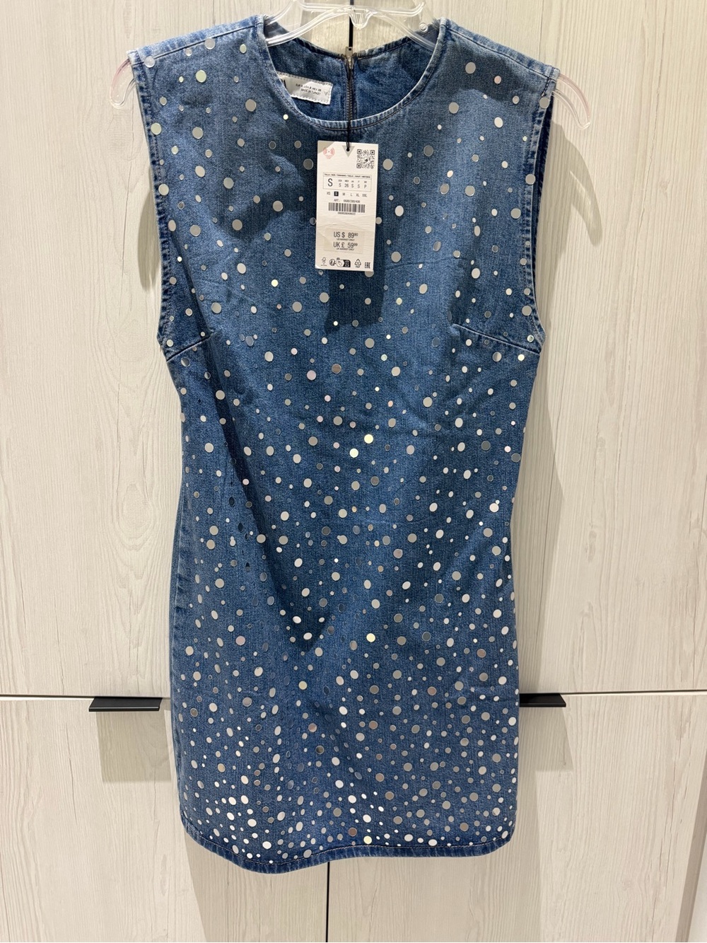 Zara Denim Sparkle Dress